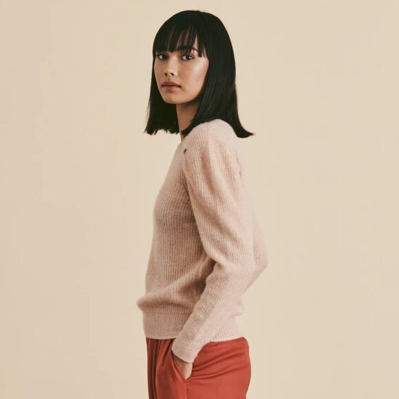 WHITE + WARREN Cashmere Puff Sleeve Pullover Sweater (size M) - Picture 13 of 13